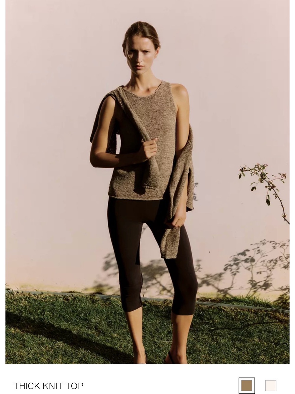 Zara Brown Knit Tank Top
